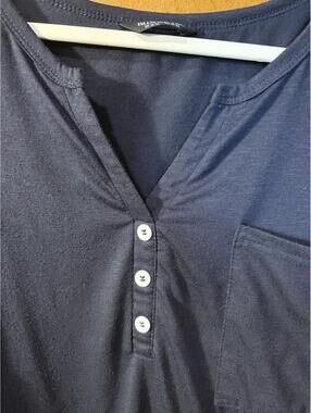 BloomChic Navy Blue Plus Size Buttoned Top